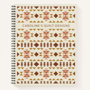Personalisiertes Rust Brown Quilt Design Graph Pap Notizbuch