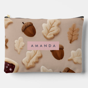 Personalisiertes rustikales Acorn- und Oakenleaf-M Zubehörtasche