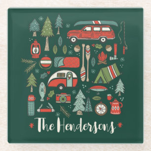 Personalisiertes Rustikales Camping Glasuntersetzer