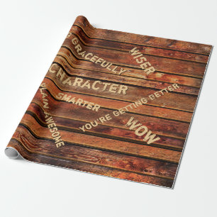 Personalisiertes rustikales Geschenkpapier mit Alt