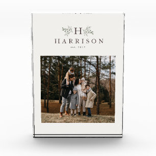 Personalisiertes rustikales Monogramm Fotoblock