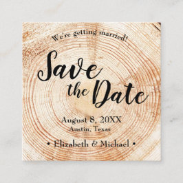 Personalisiertes rustikales, Save the Date bedruck Quadratische Visitenkarte