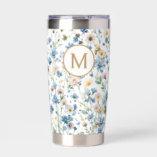 Personalisiertes Rustikales Wildblumen-Blumen-Mono Thermobecher