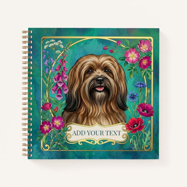 Personalisiertes Sable Lhasa Apso Quadratisches No Notizbuch (Vorderseite)