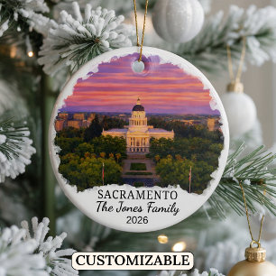 Personalisiertes Sacramento-Ornament, Kalifornien Keramik Ornament