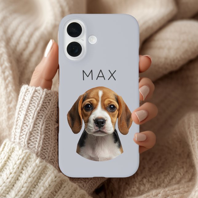 Personalisiertes Sage-Hund-Foto & Name Case-Mate iPhone Hülle (Von Creator hochgeladen)