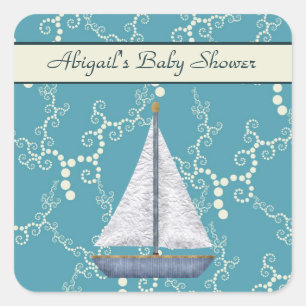 Personalisiertes Sailboat Baby Shower Stickers
