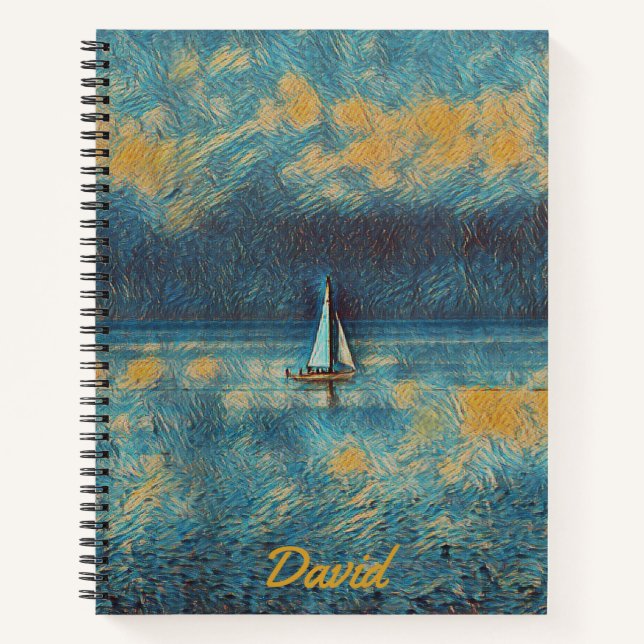 Personalisiertes Sailboat-Notebook Notizbuch (Vorderseite)