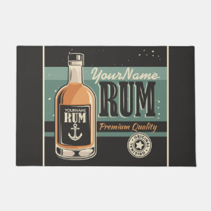 Personalisiertes Sailor Rum Liquor Flasche Retro S Fußmatte