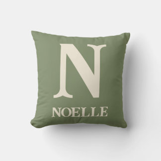 Personalisiertes Salbeigrünes Boho-Safari-Nursery- Kissen