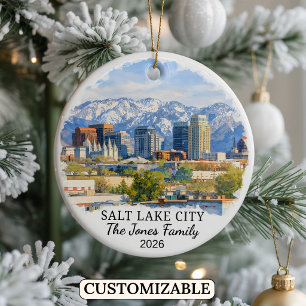 Personalisiertes Salt Lake City-Ornament, Benutzer Keramik Ornament
