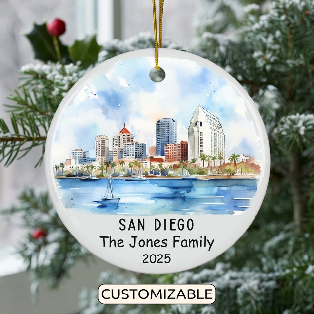 Personalisiertes San Diego Ornament, Kalifornien Keramik Ornament (Von Creator hochgeladen)