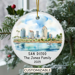 Personalisiertes San Diego Ornament, Kalifornien Keramik Ornament