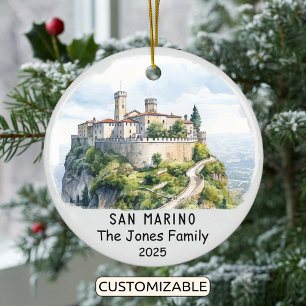 Personalisiertes San Marino Ornament, Europa Keramik Ornament