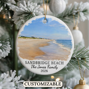 Personalisiertes Sandbridge Beach-Ornament, Benutz Keramik Ornament