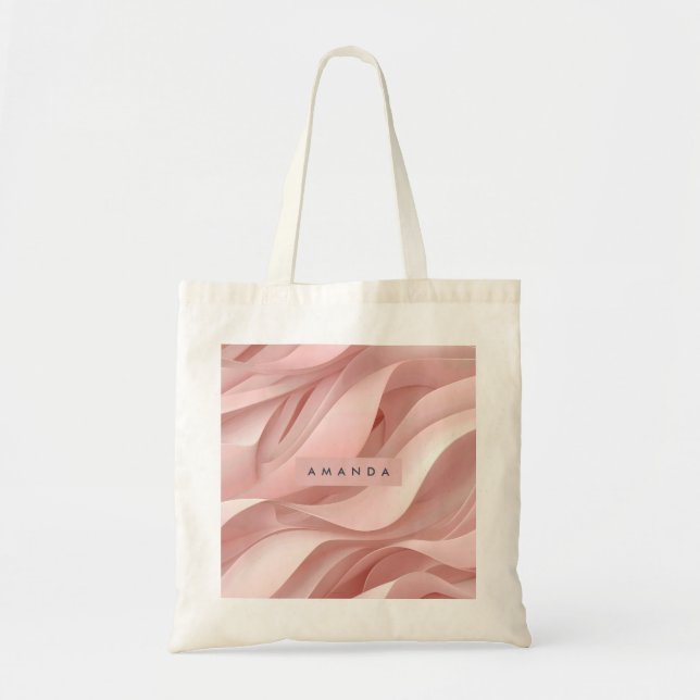 Personalisiertes sanftes Rosa Abstract Flow Design Tragetasche (Vorne)
