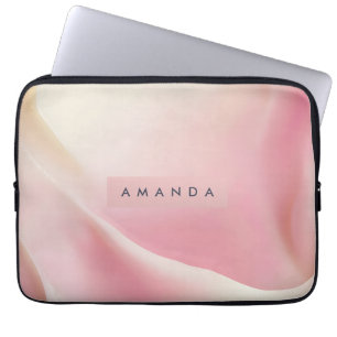 Personalisiertes Sanftes Rosa Seidenwelle-Design Laptopschutzhülle