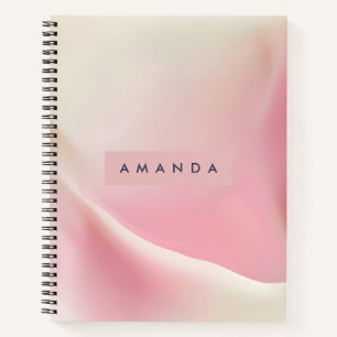Personalisiertes Sanftes Rosa Seidenwelle-Design Notizbuch
