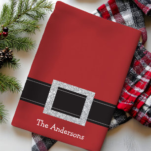 Personalisiertes Santa-Gürtel-Feiertagsküchentuch Geschirrtuch