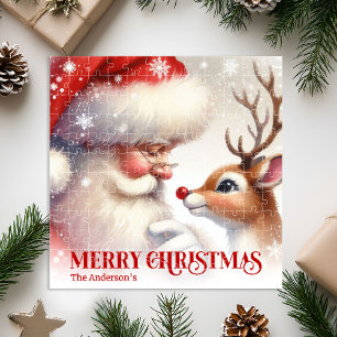 Personalisiertes Santa Rudolph Weihnachts-Kinderpu Puzzle