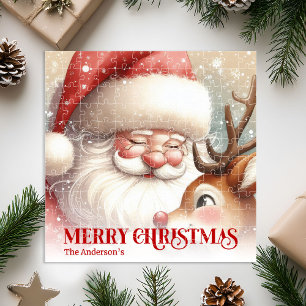 Personalisiertes Santa Rudolph Weihnachtsgeschenk Puzzle