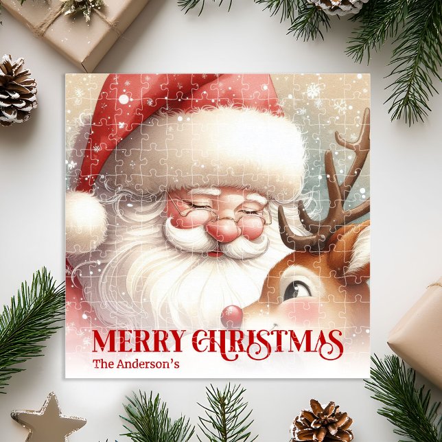 Personalisiertes Santa Rudolph Weihnachtsgeschenk  Puzzle (Personalized Santa Rudolph Christmas Kids Gift Family Puzzle

)