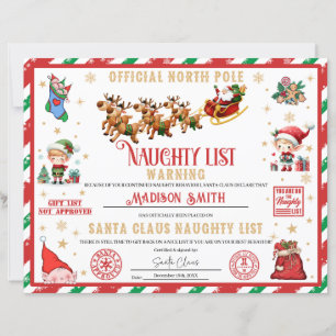 Personalisiertes Santa-Schwarze-Liste-Warnzertifik