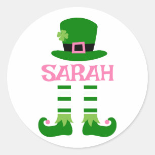 Personalisiertes Sarah St. Patrick's Day Shirt Runder Aufkleber