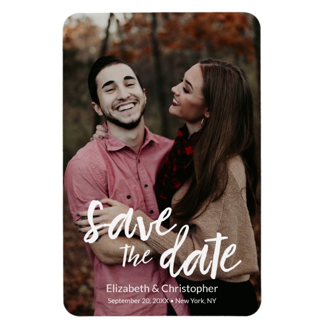 Personalisiertes Save the Date-Foto Magnet (Vertikal)