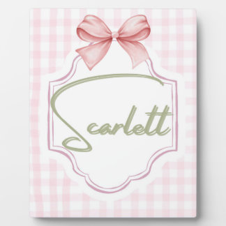 Personalisiertes Scarlett-Baby-Mädchen-Nursery-Gin Fotoplatte