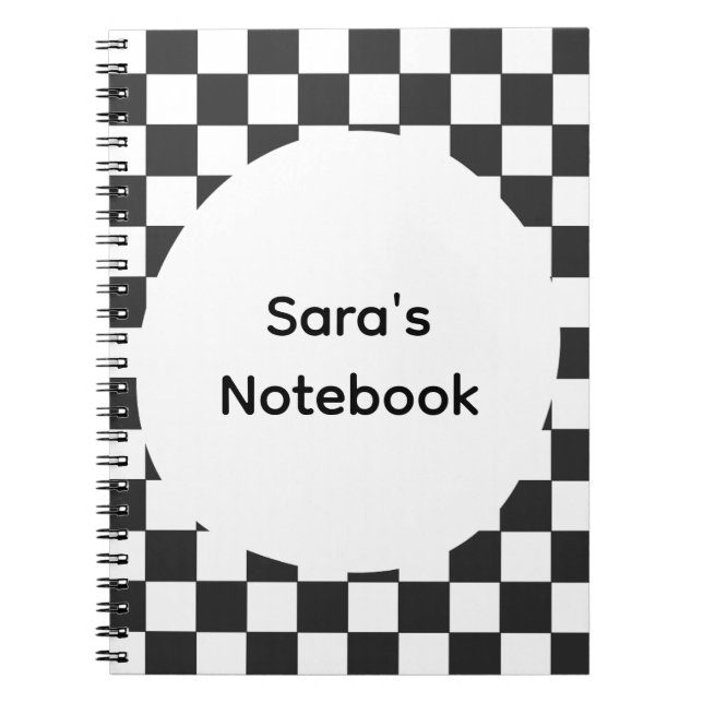 Personalisiertes Schachbrett Spiralnotizbuch  Notizblock (Vorderseite)