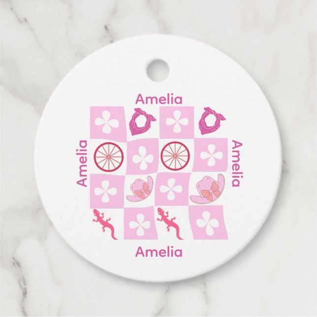 Personalisiertes Schachbrettmuster Geschenkanhänger (Vorderseite)