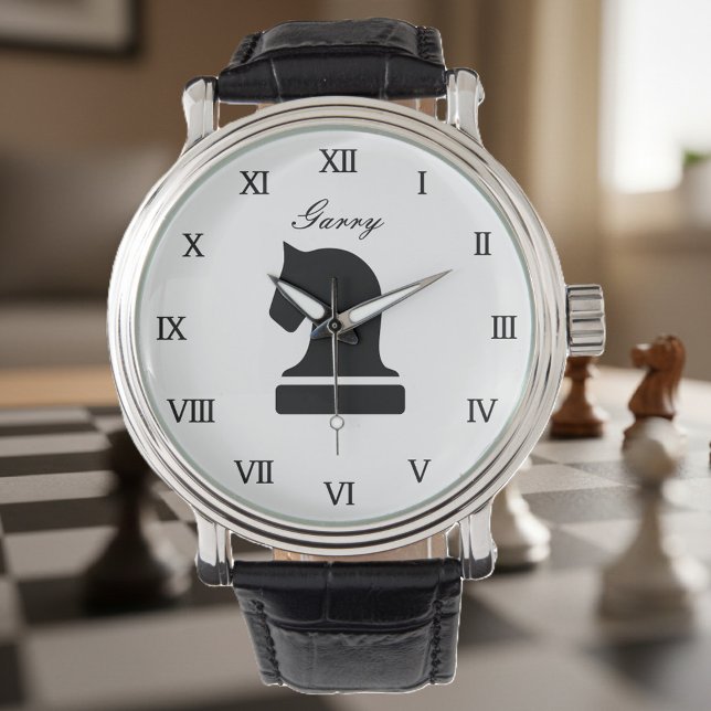 Personalisiertes Schachgeschenk für Erwachsene und Armbanduhr (chess watch)