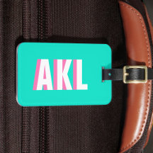 Personalisiertes Schatten-Monogramm Pink Aqua Grün