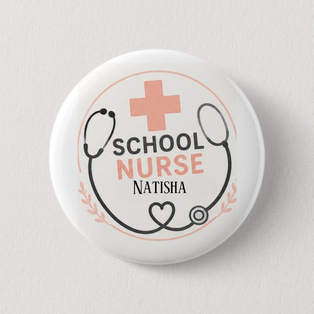 Personalisiertes Schild für das Schulkrankenzimmer Button (Vorderseite)