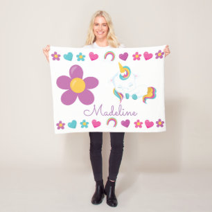 Personalisiertes Schlafbaby Unicorn Fleecedecke