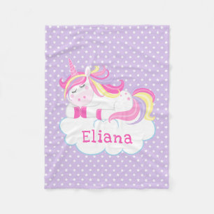 Personalisiertes Schlafmittel Unicorn Kinder Fleec Fleecedecke