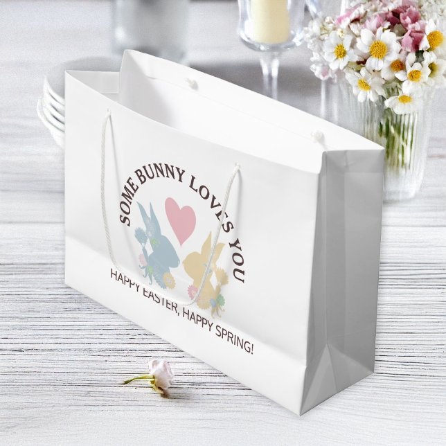 Personalisiertes schlichtes Pastellfarben Ostern Große Geschenktüte (Von Creator hochgeladen)