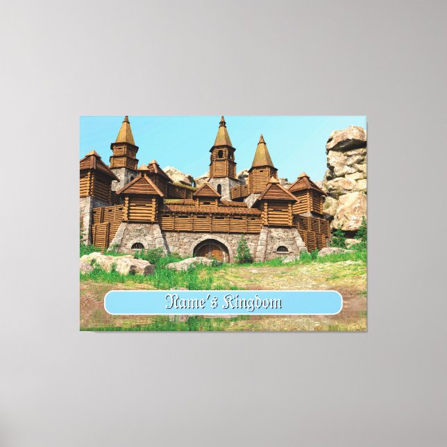 Personalisiertes Schloss für Kinder Leinwanddruck (Vorderseite)