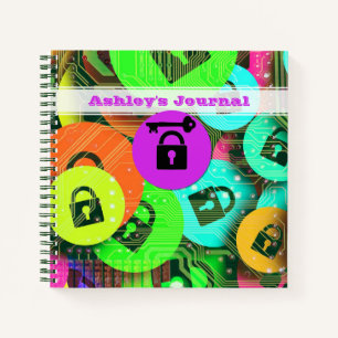 Personalisiertes Schloss und Tastenjournal Notizbuch