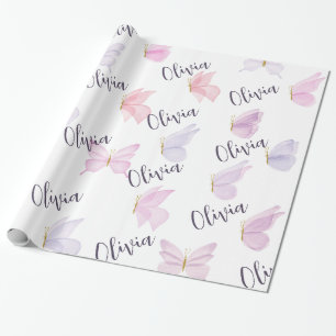 Personalisiertes Schmetterling-Einwickelpapier. Geschenkpapier