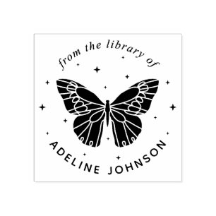 Personalisiertes Schmetterling Ex Libris aus der B Gummistempel