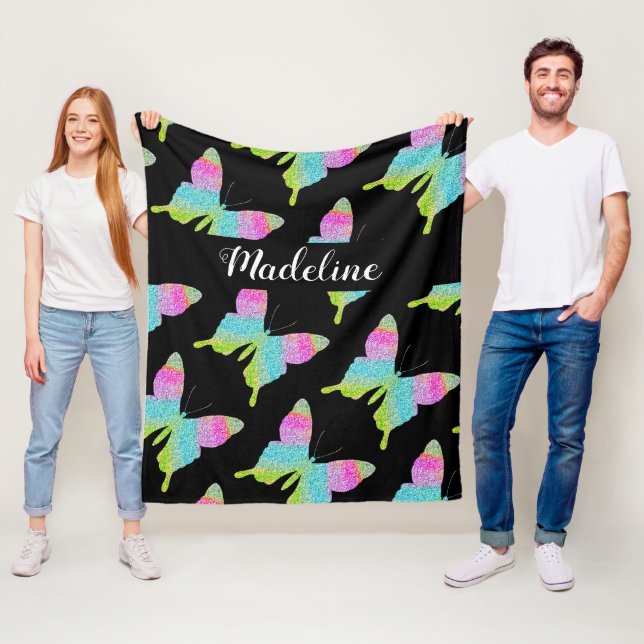 Personalisiertes Schmetterlingsmuster Fleecedecke (Beispiel)