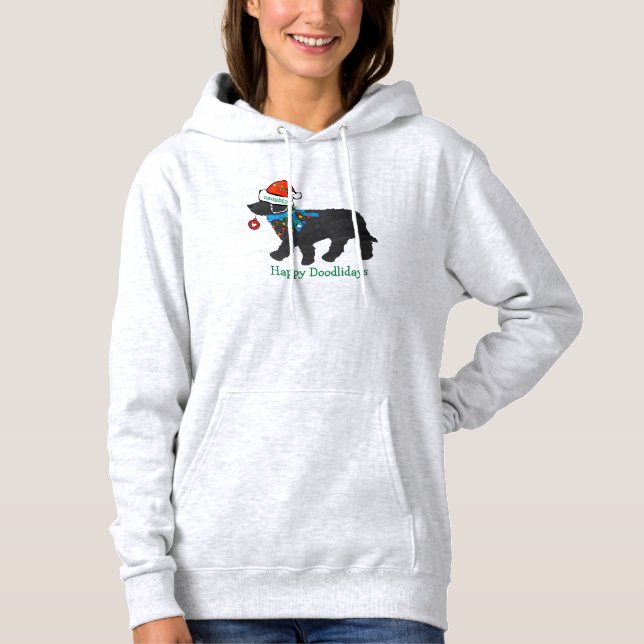 Personalisiertes schmutziges Weihnachtslabradoodle Hoodie (Vorderseite)