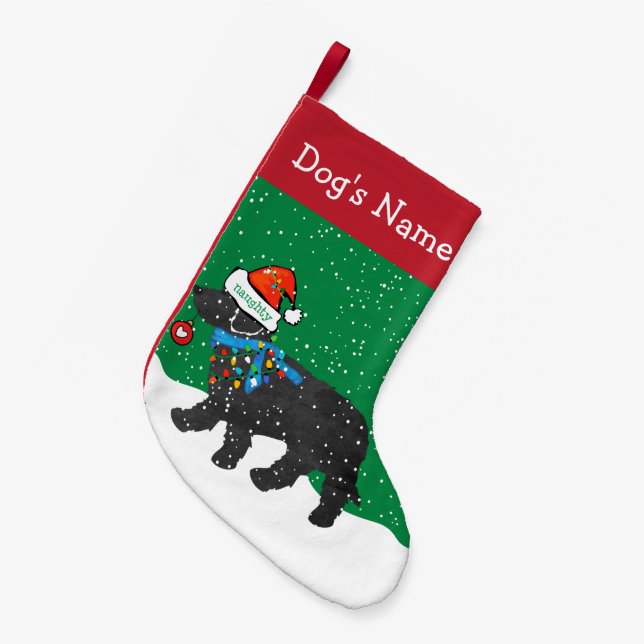 Personalisiertes schmutziges Weihnachtslabradoodle Kleiner Weihnachtsstrumpf (Vorderansicht (hängend))