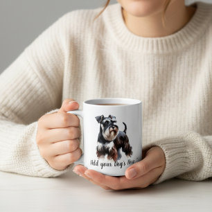 Personalisiertes Schnauzer-Andenken in Schwarz und Kaffeetasse