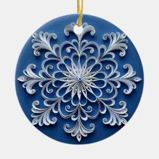 Personalisiertes Schneeflocken-Design Keramik Ornament