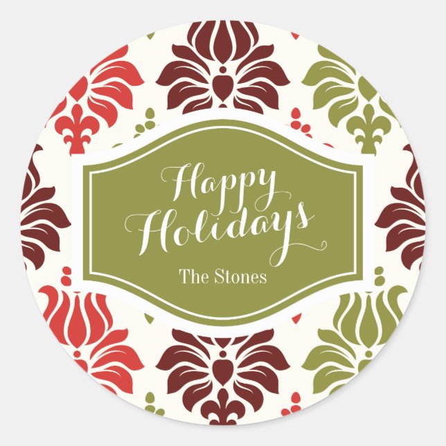 Personalisiertes Schneeflocken-Muster Runder Aufkleber (Vorderseite)