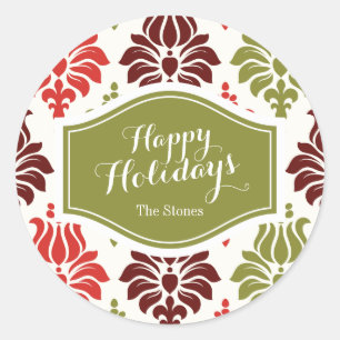 Personalisiertes Schneeflocken-Muster Runder Aufkleber