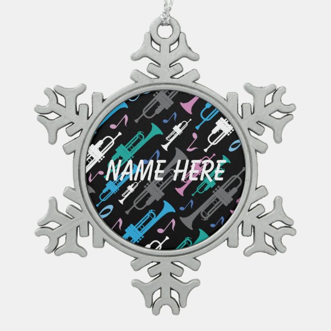 Personalisiertes Schneeflocken Zinn-Ornament (Vorderseite)